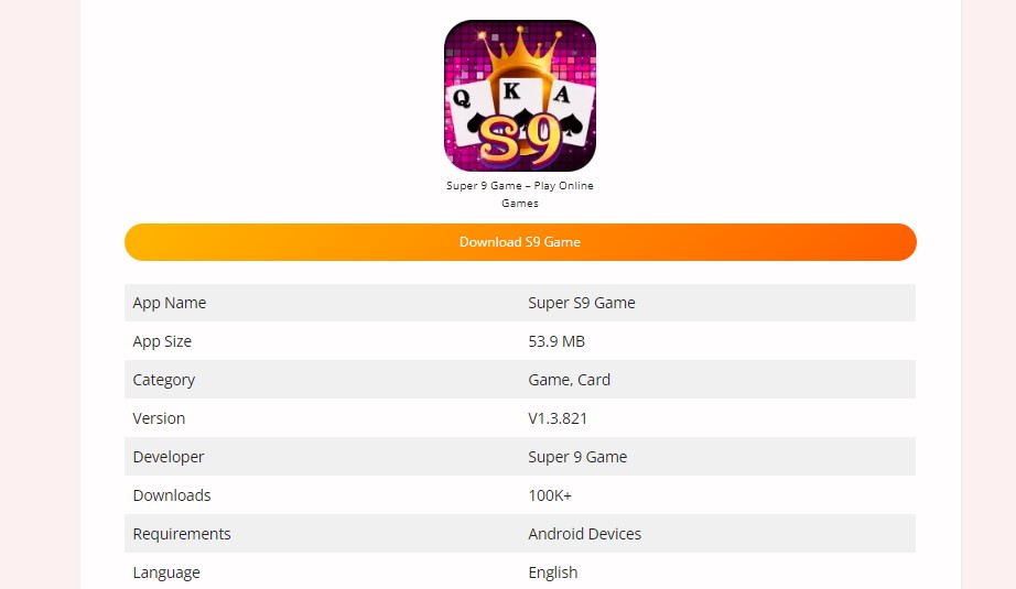 s9 game earning app 