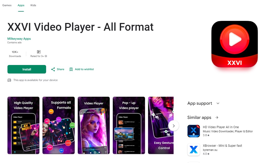 XXVI Video Player APK